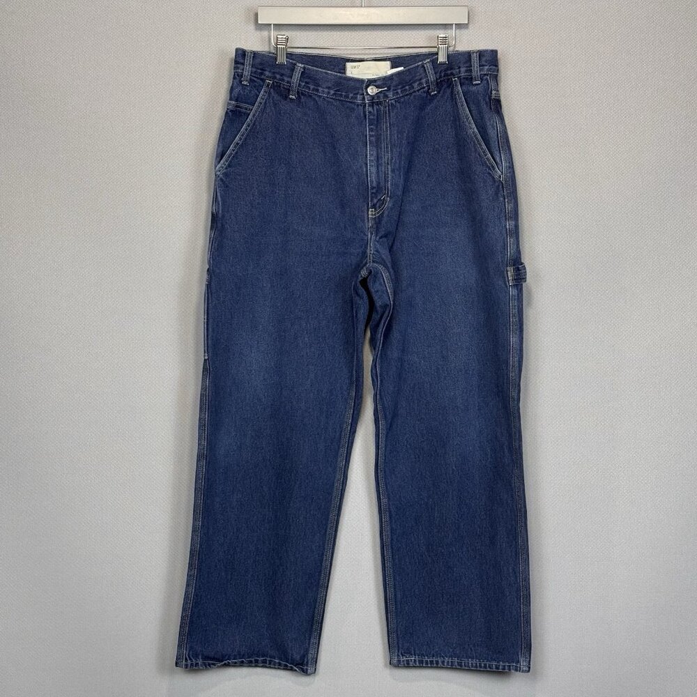 Vintage Levis Jeans Men 36x32 Blue Carpenter Utility Loose Fit Wide Leg Denim